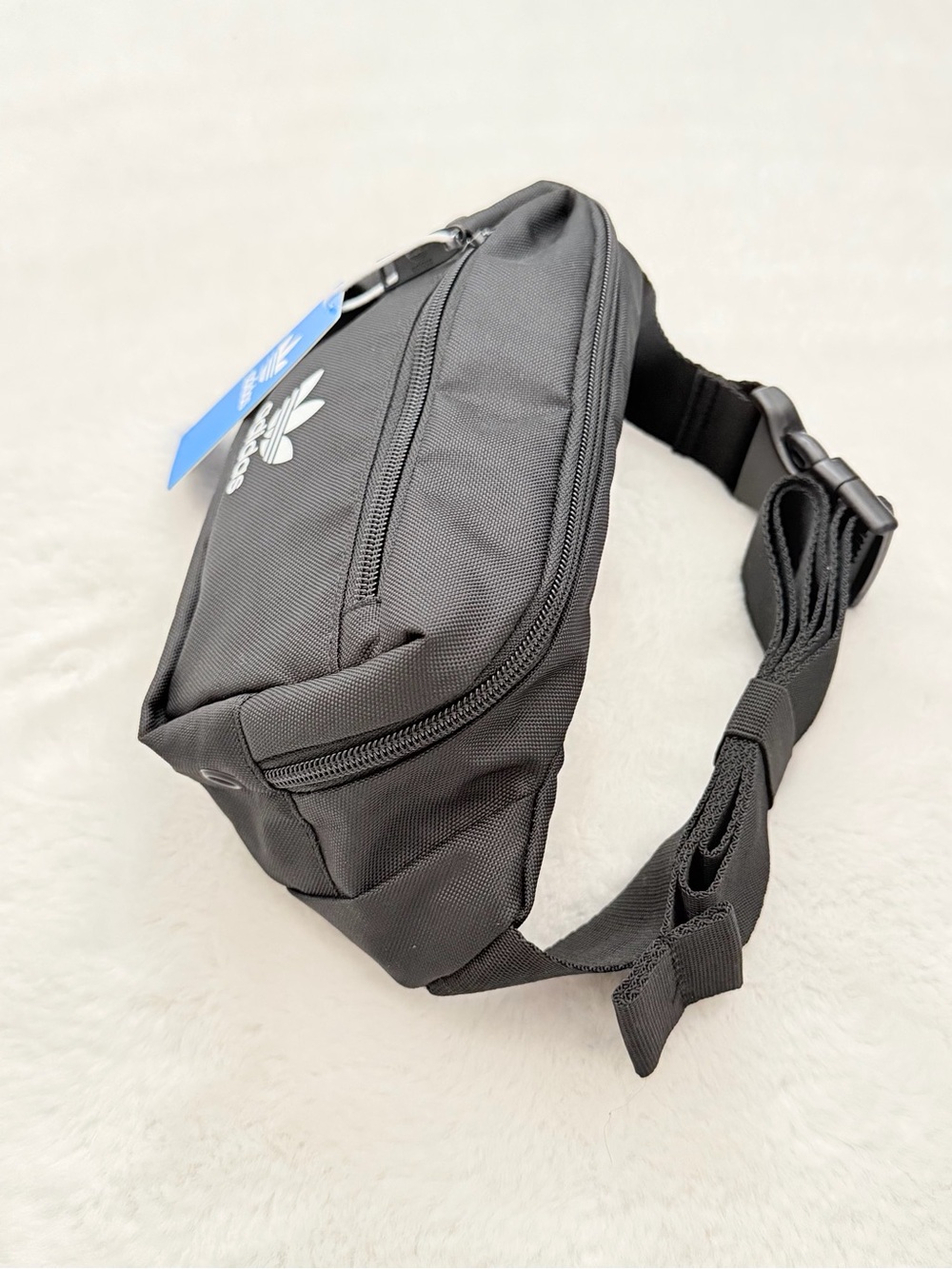 Adidas Black Waist Bag with White Trefoil Logo - Picture 2 of 13